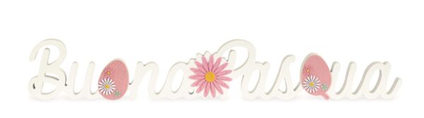 CUPIDO&CO - SCRITTA BUONA PASQUA LEGNO BIANCO
