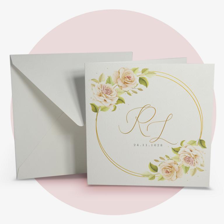 Partecipazione Matrimonio quadrata stile Romantico